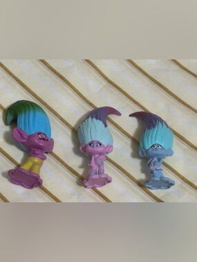 Trolls Mini Figures - Pink, Blue & Aqua Hair